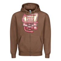 Chestnut cupids howdy lodge find your cowboy open Zipper Hoodie - MaliasSmallBusiness