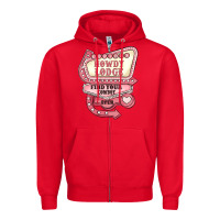 Red cupids howdy lodge find your cowboy open Zipper Hoodie - MaliasSmallBusiness