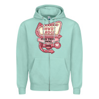 Seafoam cupids howdy lodge find your cowboy open Zipper Hoodie - MaliasSmallBusiness