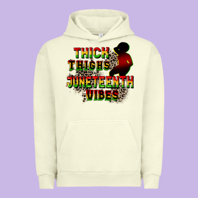 Thick Thighs Juneteenth Vibes Cowgirl Urban Hoodie Designed By Cowgirlartshop