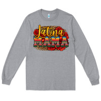 Heather Grey latina mama Long Sleeve Tee - Jasminsmagicworld