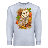 Heather Grey Fall Owl Premium Sweatshirt - LillyAllenDesigns