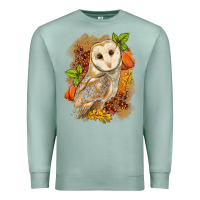 Seafoam Fall Owl Premium Sweatshirt - LillyAllenDesigns