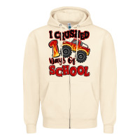 Sandshell i crushed 100 days of school monster truck Zipper Hoodie - MaliasSmallBusiness