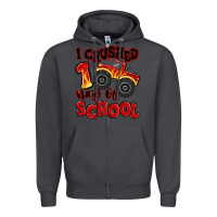 Smoke i crushed 100 days of school monster truck Zipper Hoodie - MaliasSmallBusiness
