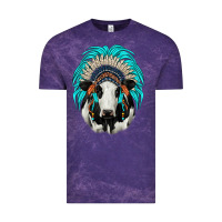 Cloud Purple holstein indian headdress Vintage Tee - JahusDesignShop
