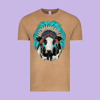 Holstein Indian Headdress Vintage Tee Designed By Jahusdesignshop