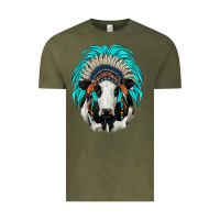 Vintage Olive holstein indian headdress Vintage Tee - JahusDesignShop