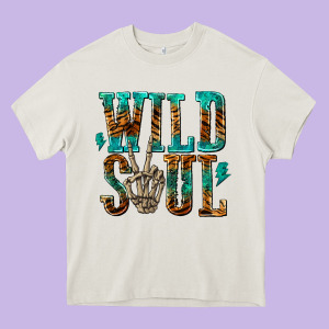 Wild Soul With Skeleton Hand Heavy Core Tee Designed By Texasbilliewilder