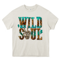 Cream wild soul with skeleton hand Heavy Core Tee - texasbilliewilder