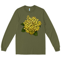 Army Green Oregon Grape Flower Illustrations Long Sleeve Tee - LillyAllenDesigns
