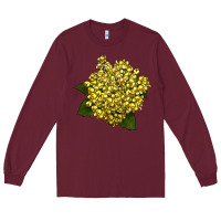 Burgundy Oregon Grape Flower Illustrations Long Sleeve Tee - LillyAllenDesigns