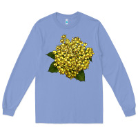 Colony Blue Oregon Grape Flower Illustrations Long Sleeve Tee - LillyAllenDesigns