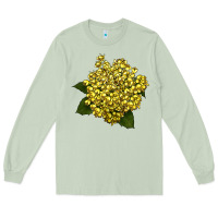 Matcha Oregon Grape Flower Illustrations Long Sleeve Tee - LillyAllenDesigns