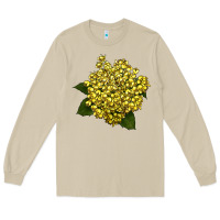 Mushroom Oregon Grape Flower Illustrations Long Sleeve Tee - LillyAllenDesigns