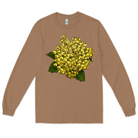 Toasted Coconut Oregon Grape Flower Illustrations Long Sleeve Tee - LillyAllenDesigns