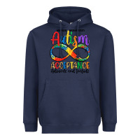 Navy autism acceptance Heavyweight Hoodie - LillyAllenDesigns