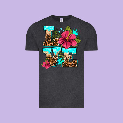 Love Summer With Flowers Vintage Tee Designed By Adodesignshop
