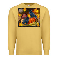 Antique Gold Fall Crow Premium Sweatshirt - LillyAllenDesigns