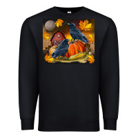 Black Fall Crow Premium Sweatshirt - LillyAllenDesigns