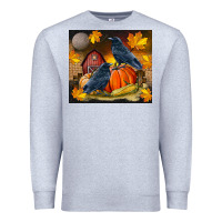 Heather Grey Fall Crow Premium Sweatshirt - LillyAllenDesigns
