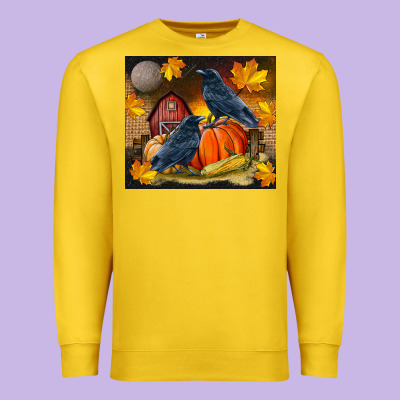 Fall Crow Premium Sweatshirt Designed By Lillyallendesigns