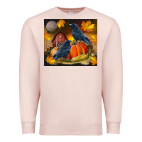 Pale Pink Fall Crow Premium Sweatshirt - LillyAllenDesigns