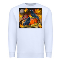 White Fall Crow Premium Sweatshirt - LillyAllenDesigns