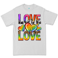 Dove Grey love is love with hearts Premium Tee - texasbilliewilder