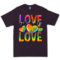 Plum love is love with hearts Premium Tee - texasbilliewilder
