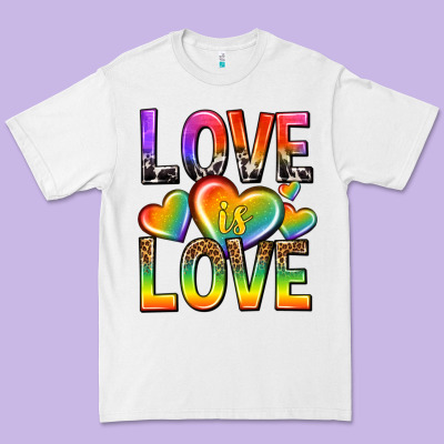 Premium Tee love is love with hearts