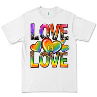 White love is love with hearts Premium Tee - texasbilliewilder
