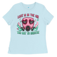 Baby Blue love is in the air Ladies Tee - MaliasSmallBusiness