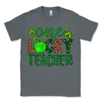 Charcoal Heather one lucky teacher Classic Tee - Artiststas