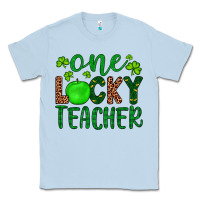Dusty Blue one lucky teacher Classic Tee - Artiststas
