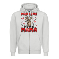 Dove Grey mad love for my mama Zipper Hoodie - MaliasSmallBusiness