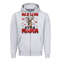 Heather Grey mad love for my mama Zipper Hoodie - MaliasSmallBusiness