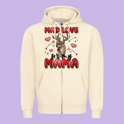 Mad Love For My Mama Zipper Hoodie Designed By Maliassmallbusiness