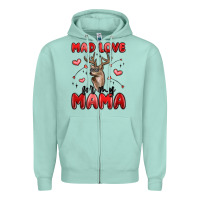 Seafoam mad love for my mama Zipper Hoodie - MaliasSmallBusiness