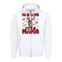 White mad love for my mama Zipper Hoodie - MaliasSmallBusiness