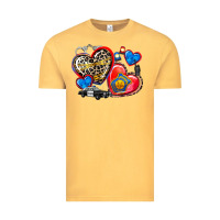 Vintage Mustard western leopard  police hearts Vintage Tee - AdoDesignShop
