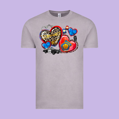Western Leopard  Police Hearts Vintage Tee Designed By Adodesignshop