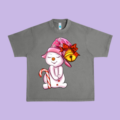 Winter Pink Snowman Urban Heavy Tee Designed By Adodesignshop