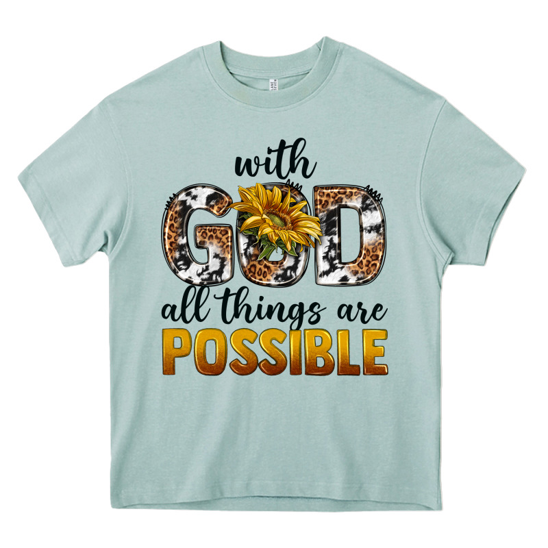 With God Al Things Ara Possible Heavy Core Tee by texasbilliewilder | Teevron