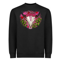 Black bull skull cactus valentines Heavyweight Sweatshirt - JahusDesignShop