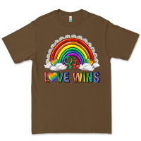 Cacao love wins with daisy and heart Premium Tee - texasbilliewilder