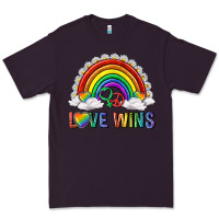 Plum love wins with daisy and heart Premium Tee - texasbilliewilder