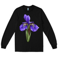 Black Iris Flower Illustrations Long Sleeve Tee - LillyAllenDesigns