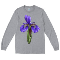 Heather Grey Iris Flower Illustrations Long Sleeve Tee - LillyAllenDesigns