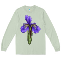 Matcha Iris Flower Illustrations Long Sleeve Tee - LillyAllenDesigns